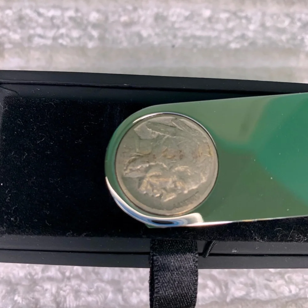 Men's Silver Money Clip with Buffalo Indian Head Nickel NWT